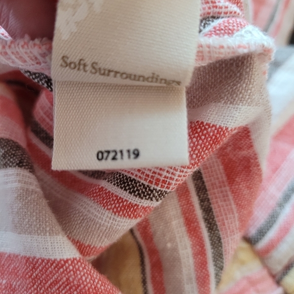 Soft Surroundings Striped Palette Pants Linen Medi - Picture 9 of 11